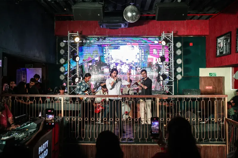 Prism students on stage at Hard Rock Cafe, New Delhi